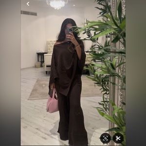 ISO : Brown Linen Blend Zara Set